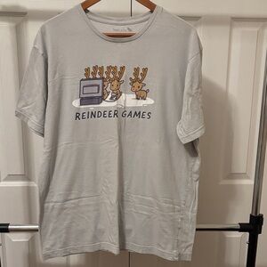 TeeTurtle Reindeer Games Light Gray T-Shirt